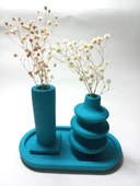 Dekoratif  3 Parça Tabaklı Vazo Set Random Dekor thumbnail 1