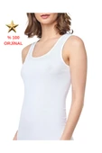 Bayan Ribana Geniş Askılı Atlet – 1 Adet, Beyaz, XL Beden, Rahat ve Esnek İç Giyim thumbnail 3