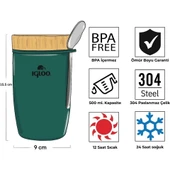 Igloo Bamboo Yemek Termosu 500ml-YEŞİL - 3