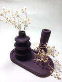 Dekoratif  3 Parça Tabaklı Vazo Set Random Dekor thumbnail 4