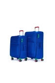 Benetton 2'li Valiz Seti Orta Ve Kabin Boy Lüx Kumaş Valiz Mavi Bnt2800 thumbnail 1