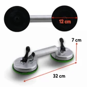 Alüminyum Çiftli Vantuz Cam Vakumlu Fayans Ahşap Tutucu Taşıma Araba Kaporta Göcük 2'li Çektirme thumbnail 3