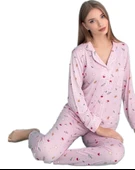 Auroray Notte Kadın Pijama Takımı Yumuşak ve Rahat Ev Giyim S/2XL thumbnail 2