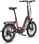 MOSSO KRONOS ELEKTRİKLİ KATLANIR BİSİKLET 390H HYD 20 JANT 7 VİTES BORDO thumbnail 2