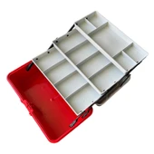 Captain 3 Raflı Kırmızı Balıkçı Kutusu thumbnail 2