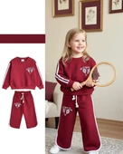 Cg Kids Kabartma Baskılı 3 iplik Alt Üst Takım Süper Kalite Kumaş Paça Detaylı - 1