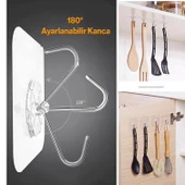 Yapışkanlı Banyo Lavabo Mutfak Askısı Şeffaf Plastik Asma İz Bırakmaz 4 Adetli Set Nano Yeni Nesil thumbnail 2