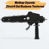 Matkap Uyumlu Zincirli Dal Budama Testeresi Ahşap Sunta MDF Kesme Aparatı Tutma Kollu Zincir Dahil - 1
