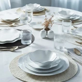 Güral Porselen Nesrin 52 Parça Gümüş Fileli Yemek Takımı - 3