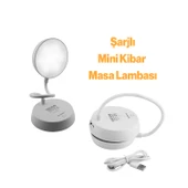 Masa Üstü Lamba Şarjlı Akrobat 360° 3 Kademe Dokunmatik Çalışma Okuma Işığı Gece Lambası Soft Işık thumbnail 4