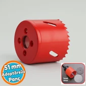 Metal Panç Ø 51 mm Delik Açma Alçıpan Ahşap Pvc Delme Testeresi Adaptörsüz 1 Adet thumbnail 1