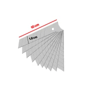 Maket Bıçağı Yedeği Ucu Kalınlık 0.50 mm En: 1.8 cm Uzunluk: 10 cm Kırılabilir Yedek Uç 10 Adet - 2