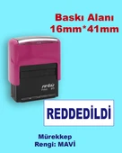 Reddedildi Kaşesi, 911 (41mmx16mm) Mavi Keçeli Otomatik Kaşe thumbnail 1