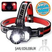 Kafa Lambası Şarjlı Type-c Şarj Beyaz Işık Kırmızı Sos Işık Su Geçirmez 1800 mAh 800 Lümen thumbnail 1