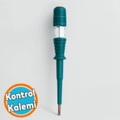 Profesyonel Elektrik Kontrol Kalemi Düz Uçlu İzoleli Tornavida Priz Faz Voltaj Tornavidası 190 mm - 1