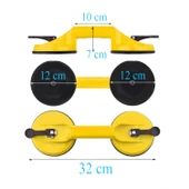 Çiftli Vantuz 2'li Plastik Cam Vakumlu Fayans Ahşap Tutucu Taşıma Araba Kaporta Göcük Çektirme thumbnail 3