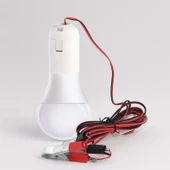 Akü Takviye Kablolu Led Ampul 4 Metre Anahtarlı 5W Tasarruflu Seyyar Aydınlatma Beyaz Işık Pensli - 2