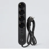 Akım Korumalı Topraklı Golyat Grup Şarj Fiş Priz 4 Prizli 3 USB Girişli 2 Metre Uzatma Kablosu thumbnail 4