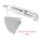 Maket Bıçağı Yedeği Ucu Kalınlık 0.50 mm En: 1.8 cm Uzunluk: 10 cm Kırılabilir Yedek Uç 10 Adet - 3