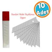 Maket Bıçağı Yedeği Ucu Kalınlık 0.50 mm En: 1.8 cm Uzunluk: 10 cm Kırılabilir Yedek Uç 10 Adet - 1