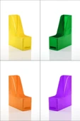 OPS Mg 101 Magazinlik 4'lü Set A4 Demonte Plastik Dikey Klasör Arşiv Kutusu Organizer Saklama thumbnail 1