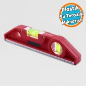 Mıknatıslı Su Terazisi 21 Cm Plastik Hassas Ölçüm Hizalama Aleti Cihazı Marangoz İnşaat Terazisi - 1