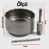 Elmas Beton Delme Pançı 150MM Profesyonel Krom Alaşım Endüstriyel Profesyonel Matkap Ucu thumbnail 2