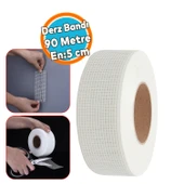 90 Metre Yapışkanlı Derz Bandı İç Dış Cephe Sıva Filesi 5 cm Tamir Sıvası Yalıtım Montalama Bant thumbnail 1