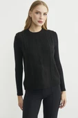 Salaş Yünlü Triko Süveter - Siyah thumbnail 1