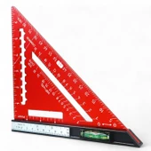 Alüminyum Üçgen Cetvel Marangoz Gönye Metal Gövde Açılı Ölçüm Ahşap Hassas Gönye 170 mm 17 cm - 4