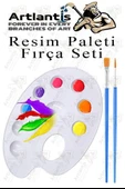 Resim Paleti ve Resim Fırça Seti 1 Paket Artlantis Ressam Paleti Boyama Fırçası Akrilik Boya Guaj Boya Suluboya - 1