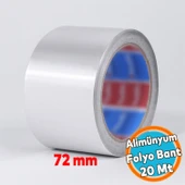 Alüminyum Folyo Bant Yapışkanlı 72 mm x 20 Metre Yanmaz Soba Borusu Bandı - 1