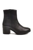 Ayakmod Siyah Hakiki Deri Fermuarlı Polarlı Kadın Bot 92162-1 Z - 2