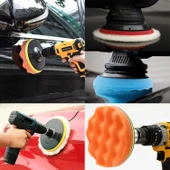 Polisaj Süngeri Seti 14 Parça Jant Parlatma Pedi Matkap Uyumlu Oto Wax Büyük Boy Pasta Cila 150 mm - 8