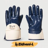 Petrolcü İş Eldiveni Nitril Kaplı Kalın Koruma İnşaat Sanayi El Eldiven L (1 ÇİFT) 90 Numara thumbnail 1