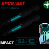 Mıknatıslı Bits Pz2 50 mm Vida Sökme 5 Cm Yıldız Matkap Vidalama Ucu S2 Çeliği Pozidriv Uç (2 Adet) thumbnail 5