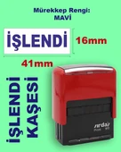 İşlendi Kaşesi, 911 (41mmx16mm) Mavi Keçeli Otomatik Kaşe thumbnail 1