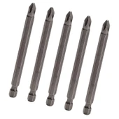(5 Adet) Manyetik Uzun Bits Bit Ucu Yıldız Tornavida Uç Derin Vidalama İçin PH2 100 Mm Çelik CR-V Uç thumbnail 1