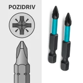 Mıknatıslı Bits Pz2 50 mm Vida Sökme 5 Cm Yıldız Matkap Vidalama Ucu S2 Çeliği Pozidriv Uç (2 Adet) thumbnail 4