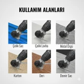 Matkap Ucuna Takılabilir Metal Plaka Sac Kesme Aparatı Endüstriyel Güçlü Kesim Başlığı Daire Testere thumbnail 2