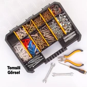 Organizer 12 Gözlü Alet Çanta Bölmeli Taşınabilir Kapaklı Küçük Tek Taraflı Düzenleyici Slim 1 Adet - 5