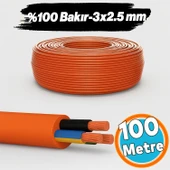100 Metre %100 Bakır Çok Telli 3x2.5 mm Elektrik Kablosu Turuncu Elektrikli Araç Şarj Uygun Uyumlu - 1