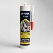 Universal Silikon  Genel Amaçlı 280 ml İç Dış Mekan Kapı Pencere Uygun Su Geçirmez Sızdırmazlık Beyaz thumbnail 3