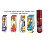 Kafes Kuşları İçin Vitamin Seti Ve Dermo Bit Spreyi 200 Ml thumbnail 2