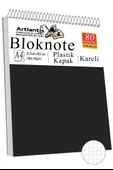 Telli Masaüstü Not Defteri Kareli A4 1 Adet Masa Üstü Plastik Kapaklı Spiralli Bloknot Blocknote 80 Yaprak Okul Ofis - 10