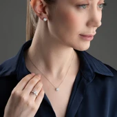 Vaoov 925 Ayar Gümüş Rodyumlu 3lü Tektaş Set thumbnail 1