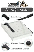 Giyotin Kağıt Kesme Makinesi A4 Metal Kollu Tablalı A5-A4 Ayarlanabilir Sürgülü Paslanmaz Kaliteli - 1
