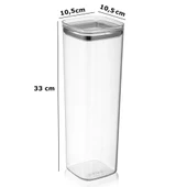 Geseus Uzun Kare Hava Geçirmez Erzak Saklama Kabı 6 Adet 3100 ML thumbnail 4