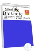 Telli Masaüstü Not Defteri Kareli A4 1 Adet Masa Üstü Plastik Kapaklı Spiralli Bloknot Blocknote 80 Yaprak Okul Ofis - 6