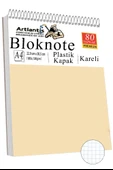 Telli Masaüstü Not Defteri Kareli A4 1 Adet Masa Üstü Plastik Kapaklı Spiralli Bloknot Blocknote 80 Yaprak Okul Ofis - 4